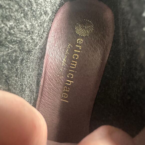 Eric Michael Black Leather Wedge Booties Size 37 US 6.5 - Picture 10 of 10